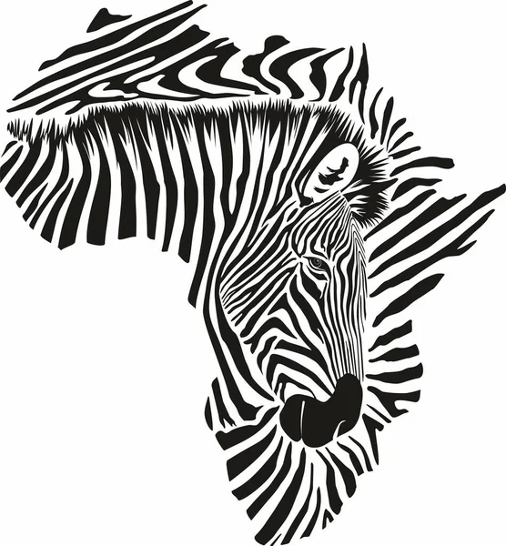 Ilustración Vectorial África Abstracta Como Piel Cabeza Cebra — Vector de stock