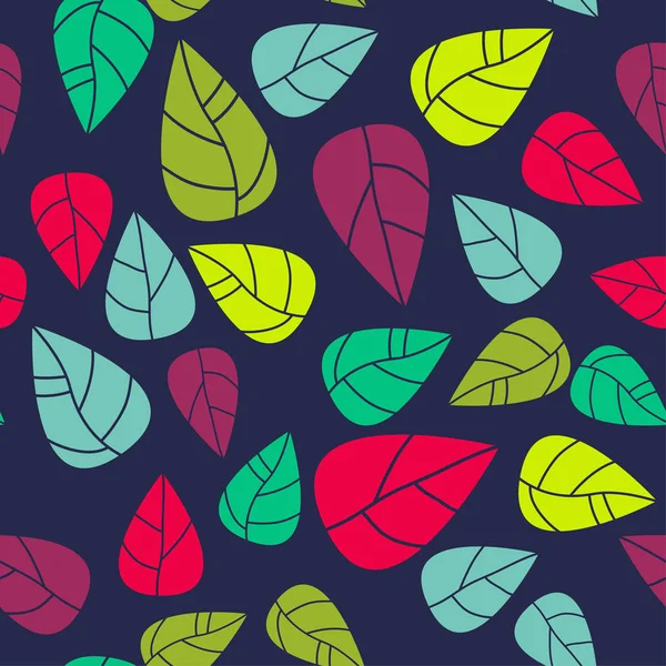 Vector Abstract Colorful Background Seamless Leaves Pattern — Stock Vector