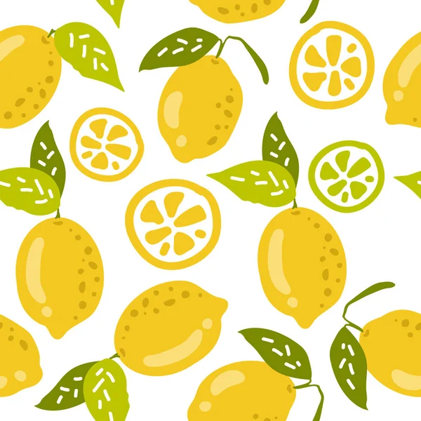 热带无缝的背景与柠檬样式 免版税图库矢量图片