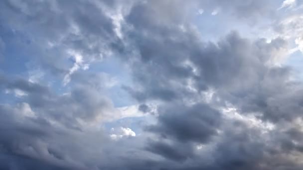 Dark Rain Clouds Moving Evening Sky Time Lapse Scene Full — Stock Video