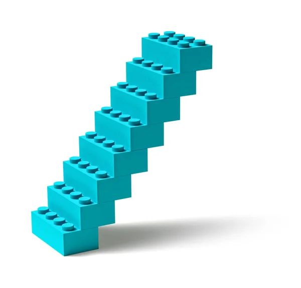Круті Іграшкові Будівельні Блоки Сині Сходи Ізольовані — стокове фото