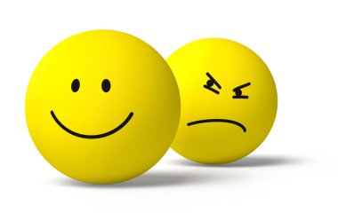 İki 3d emojis bir mutluluk gıpta