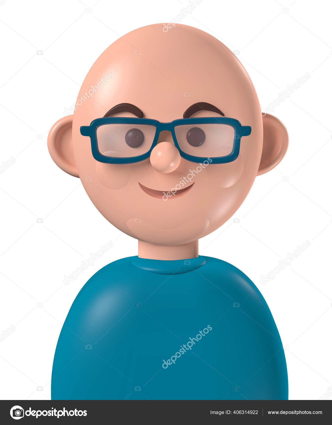 Avatar de personagem masculino de desenho 3d renderização em 3d