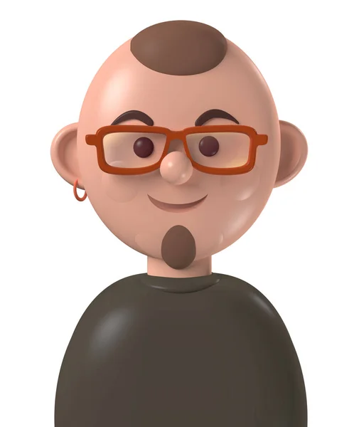 Avatar de personagem masculino de desenho 3d renderização em 3d