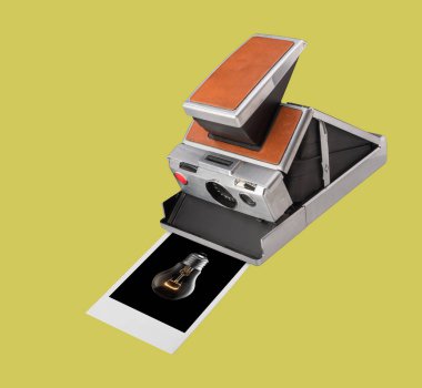 Anlık fotoğraf makinesi ile baskı ampul