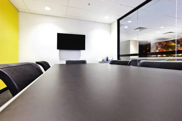 Conference room closeup focusing surface of the table