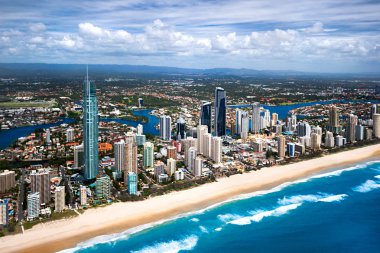 Gold Coast şehrin havadan görüntü