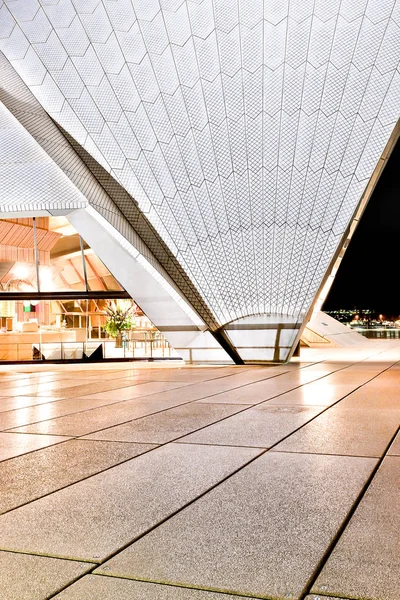 Sydney opera house shiny floor tiles and white roof — Stock Photo, Image