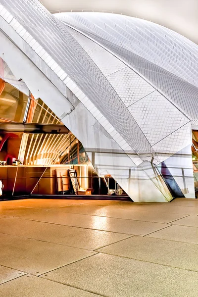 Sydney opera house outside floor and white roof with  lighting — Stock Photo, Image