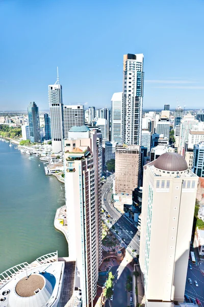 Brisbane City, Queensland, Australia ha mostrado una vista de alto ángulo — Foto de Stock