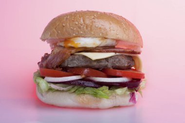 Parlak balık burger closeup görünümü