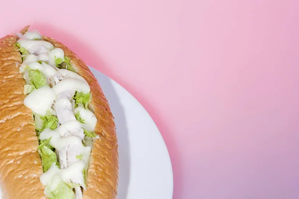 Salad bun with onions  and tomatoes — Stock Photo, Image