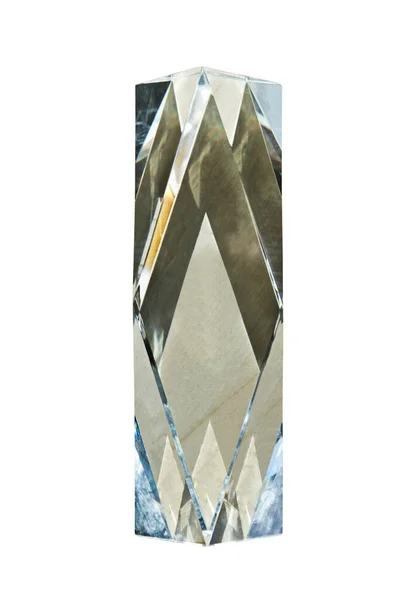 Crystal Glass Award Presentation Isolated White Background — Stock Photo, Image