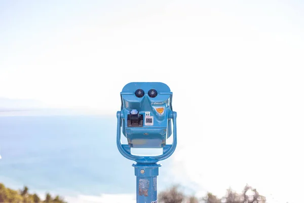 Moda Antiga Binóculos Montados Para Turistas Farol Byron Bay — Fotografia de Stock