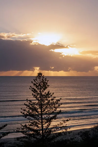 Ein Schöner Sonnenuntergang Über Dem Meer Currumbin Gold Coast Australien — Stockfoto