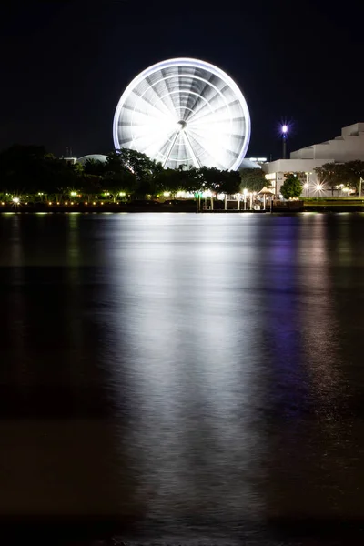 Night Shot Brisbane City Famous Ferris Wheel Also Known Brisbane — Stock Photo, Image