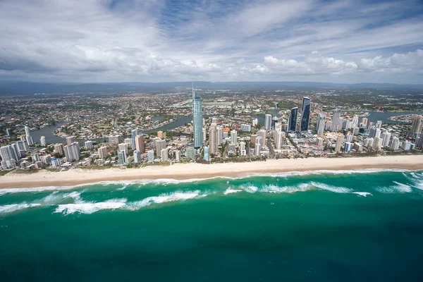 Fotografia Aérea Helicóptero Gold Coast Queensland Austrália — Fotografia de Stock