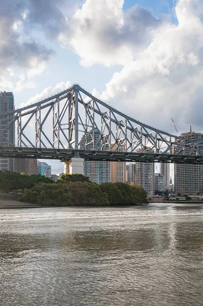 Iron train bridge (Story Bridge) across Brisbane River, Brisbane, Queensland, Australia