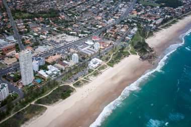 Queensland, Avustralya 'daki Helikopter Hava Fotoğrafları Altın Sahili