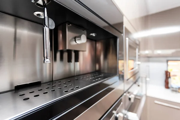 Dapur Modern Interior Desain Dapur Baru Dengan Peralatan Foto Berkualitas — Stok Foto