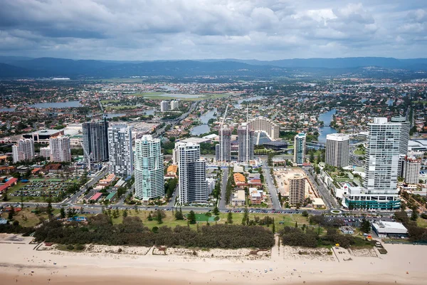 Fotografia Aérea Gold Coast Beira Mar Surfers Paradise Queensland Austrália — Fotografia de Stock