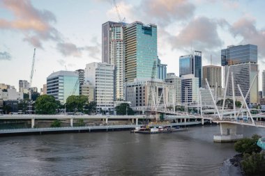 Brisbane, Queensland, Avustralya 'nın Brisbane Central iş bölgesinin manzarası