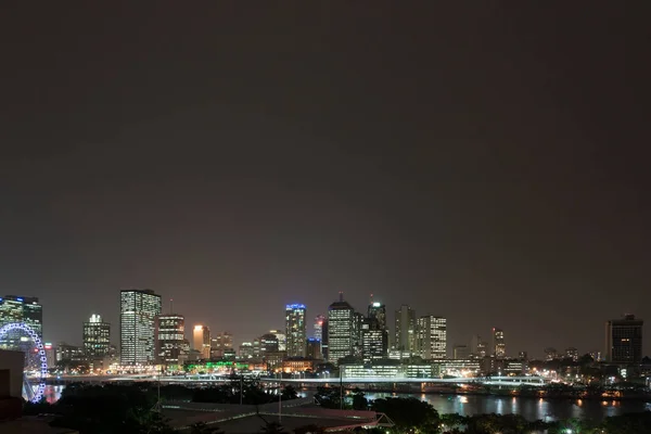 Молния Время Грозы Над Городом Брисбен Австралия — стоковое фото