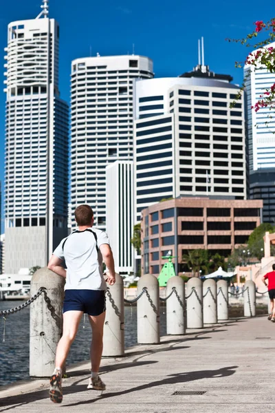 Brisbane Αυστραλία Σεπτεμβρίου 2008 Άνθρωποι Περπατούν Κοντά Στην Προκυμαία Της Εικόνα Αρχείου