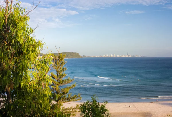 Praia Areia Corrente Gold Coast Austrália — Fotografia de Stock