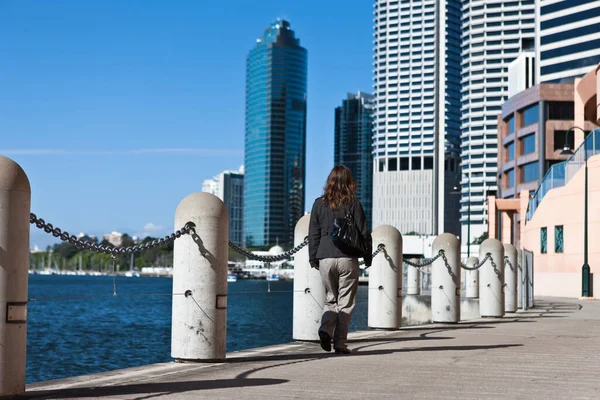 Brisbane Australia Settembre 2008 Persone Che Camminano Vicino Lungomare Città — Foto Stock