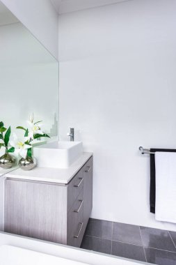 Modern bir banyo iç tasarımı. Yüksek kalite fotoğraf