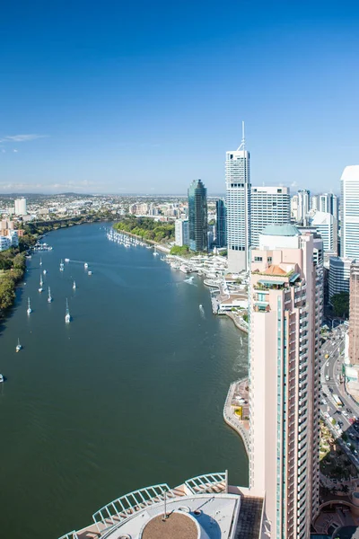 Drone disparo de la ciudad de Brisbane — Foto de Stock
