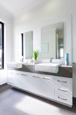 Lüks modern banyo iç tasarım manzarası