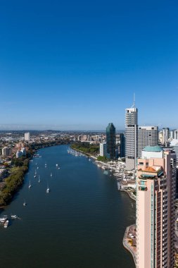 Brisbane şehrinin insansız hava aracı görüntüsü