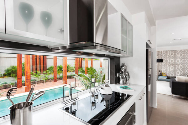 A luxury kitchen room bright interior design