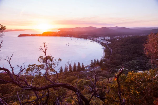 Beautiful sunset over the Shoal Bay, Australia — Stock Photo, Image