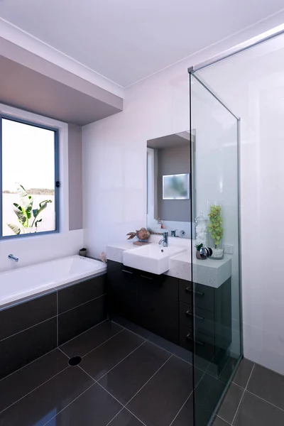 Lüks modern banyo iç tasarım manzarası — Stok fotoğraf