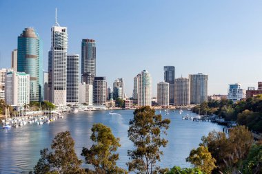 Brisbane şehrinin siluetleri, Avustralya 'nın CBD' si