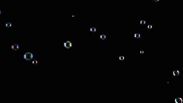 Soap Bubbles on Black Background — Stock Photo, Image