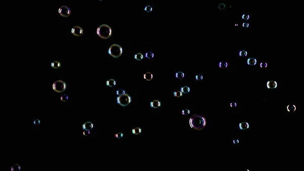 Soap Bubbles on Black Background — Stock Photo, Image
