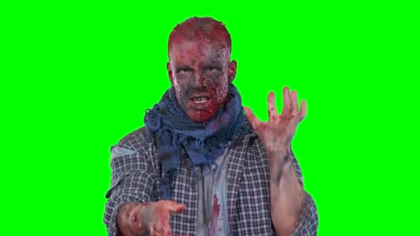Zombie effrayant pointe au doigt supérieur droit — Video