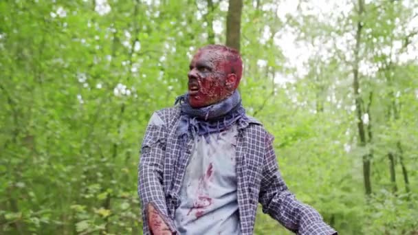 Zombie chodzą po lesie.. — Wideo stockowe