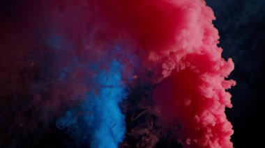 pink and blue bomb smoke on black background clipart
