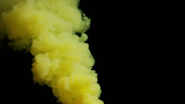Žlutá Bomba Kouře Černém Pozadí — Stock fotografie