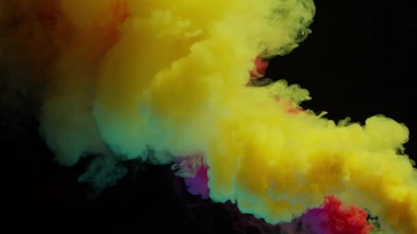 Colorful Smoke on Dark Background — Stock Video