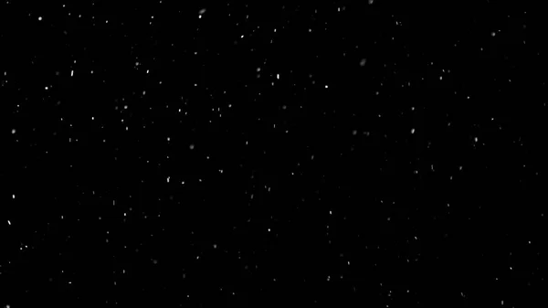 White Snow Falling na odizolowanym czarnym tle — Zdjęcie stockowe