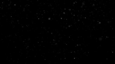 İzole edilmiş Siyah Arkaplana Beyaz Kar Düşüyor