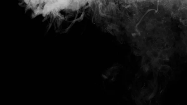 White Smoke on Black Background — Stock Photo, Image