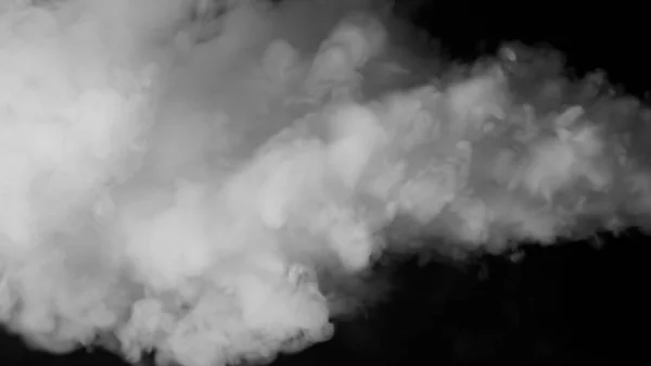 White Clouds Vapor Smoke Isolated Black Background Gas Explodes Swirl — Stock Photo, Image