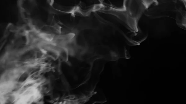 Humo blanco sobre fondo negro — Foto de Stock